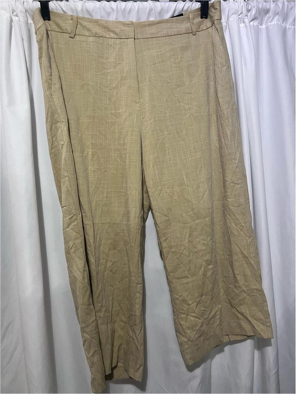Worthington Beige Cropped Wide-Leg Pants women’s 18W